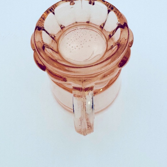 Vintage Lot Of 9 Blush Pink Shot Glasses W/ Handle. Beer Mug Thick Glass Design - Picture 6 of 10